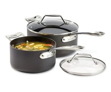 All-Clad Essentials Hard Anodized Nonstick Sauce Pan Set 4 Piece picture