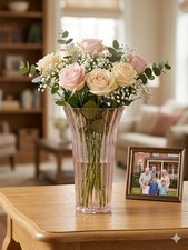 Overjoyed Boutique Pink Ribbed Glass Vase 11