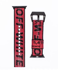 Off-White Custom Apple Luxury Watch Band - RED  42/44/45/49 mm Compatible picture