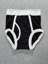 DEADSTOCK  Tiger Briefs Underwear Kids Boys 6-8 Black White Cotton Vintage picture