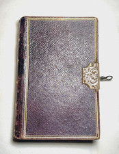 Antique 19th century Leather Journal Diary Book Brass Lock & Key Never Used picture