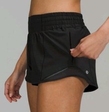 Lululemon Hotty Hot Black 2.5” Running Athletic Lined Shorts Size 2 picture