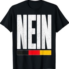 Nein German No Saying Funny Germany Flag Vintage Oktoberfest T-Shirt picture