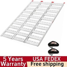 🔥✔️1500lbs Tri-Fold Aluminum Loading Ramps for Motorcycles ATV/UTV Lawn mowers picture
