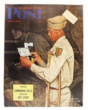 Original 1944 Saturday Evening Post Norman Rockwell Soldier Reads Insurance picture