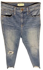 Madewell Curvy High Rise Skinny Jeans Womens 28 J9409 Distressed Drop Step Hem picture