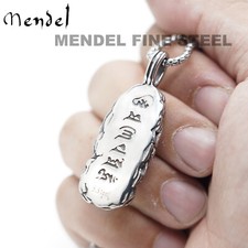 MENDEL Mens Tibetan Buddhist Protection Amulet Pendant Necklace Stainless Steel picture