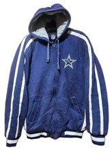 Vintage Dallas Cowboys GIII Sports FullZip Quilt Lined Hood Jacket Blue Mens L  picture
