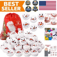 DIY Christmas Snowball Fight Set - 30 Soft Snowman Plush Balls for All Ages picture