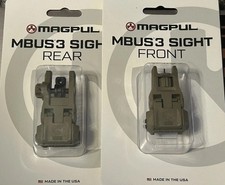 MBUS3 MAGP Sight Set Generation 3  - MBUIS FDE Front & Rear Flip Up Sights picture