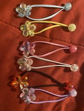 24PCS Ball Charm Hair Ties for Little Girls, Camellia Bubble Ponytail Holders El picture