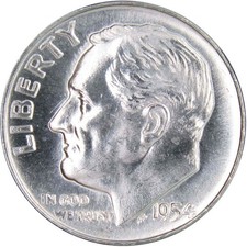 1954-D Uncirculated 90% Silver Roosevelt Dime picture
