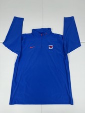Nike SMU Mustangs Football Team Issued 1/4 Zip LS Pullover Men's Blue Pick Size picture