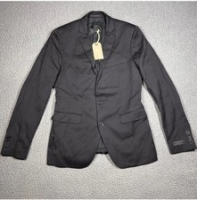All Saints Wool Blend Blazer Mens 38 Jet Black Daken Jacket - brand new   picture