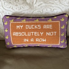Furbish Studio Needlepoint Pillow Ducks In A Row picture