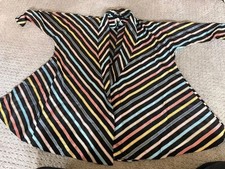 Vintage 1940s Maxan Rainbow Striped Hostess Robe / Dressing Gown picture