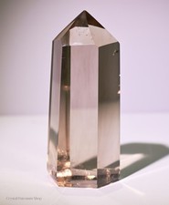 Natural Smoky Quartz Crystal Tower High Clarity Point w/ Acrylic Stand 250g picture