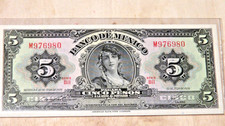 1 - Mexican Banknote: El Banco de Mexico S.A. 1970 5 Pesos Serie CRISP UNC NOTES picture