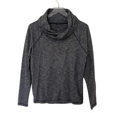 Lululemon Healthy Heart Pullover M/L Coco Pique Black Gray Activewear Top picture