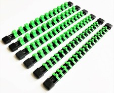 6 GOLIATH INDUSTRIAL ABS MOUNTABLE SOCKET RAIL RACK HOLDER ORGANIZER LIME GREEN picture