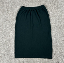 VTG Shirin Guild Skirt Womens Medium Green Cashmere Midi Pencil Elastic Waist picture