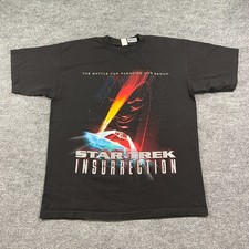 Vintage 1998 Star Trek Insurrection Movie Promo T Shirt XL 23x28 Black picture