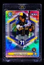 Andrew Fischer RARE RAINBOW REFRACTOR TOP 100 ROOKIE CARD BREWERS PROSPECT RC picture
