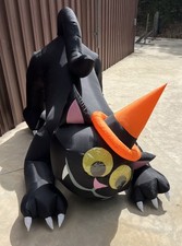 Gemmy 6ft Animated Black Cat Inflatable Halloween Airblown Lighted Moving VIDEO picture