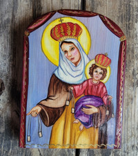 Our Lady of Mount Carmel Hand Painted Wooden Retablo Nuestra Señora del Carmen picture