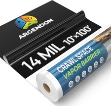 Argendon 14mil 10'x100' Crawl Space Vapor Barrier 1000 sq.ft Plastic Sheeting picture