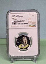 2021 GREAT BRITAIN 50p DISNEY'S CLASSIC POOH - OWL - NGC PF70 UC COIN not niue picture
