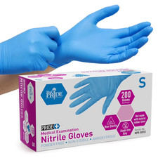 MED PRIDE Blue Nitrile Gloves Medical Exam Disposable Powder & Latex-Free 400ct picture