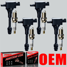 4X Brand OEM Ignition Coil & 4X Iridium Spark Plug For Nissan Altima Sentra 2.5L picture