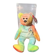 Ty Beanie Baby - Peace Bear - (1996, Multicolor, Rare & Retired, Original Tag) picture