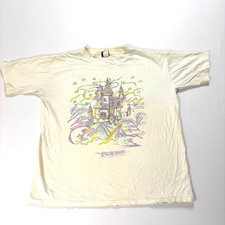Vintage Excalibur Hotel Casino Las Vegas T Shirt White Sz L Glitter Castle USA picture