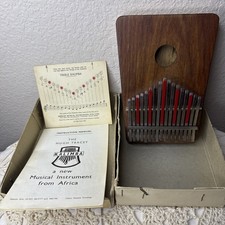 Vintage Hugh Tracey Alto Kalimba 17 Notes Musical Instrument Wood w booklet picture