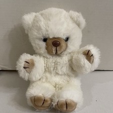 VTG 1984 Prestige Toy Corp Oatmeal Teddy Bear White Plush Korea Big Foot 1980s picture