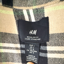 H&M Men's Regular Fit Cotton Woven Plaid Long Sleeve Button-Up Shirt L picture