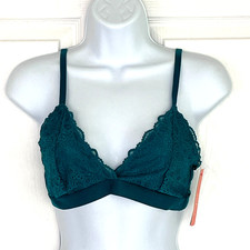 Lot of 3 Colsie Triangle Bralettes sz M Teal NWT Lace Mesh Fairy Pull-On picture