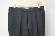 Burberry London Solid Dark Blue 100% Wool Dress Pant 48 EU BRAND NEW picture
