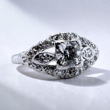 Vintage 0.78 Carat Platinum Diamond Engagement Ring picture