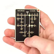 Pocket Portable Morse Code Trainer Card LED Electronic Learning Tool for Encrypt picture