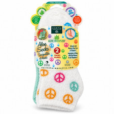 Earth Therapeutics Aloe Socks 2 Pairs Aloe Vera Vitamin E Moisturizing Fits 5-11 picture
