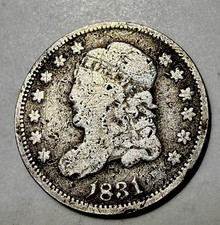 1831 Capped Bust Liberty Half Dime~pre Civil War Coin~VG Condition~90% Silver picture