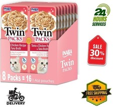INABA Twin Packs for Cats, Side Dish/Topper Pouch, 1.4 Ounce (Pack of 16) picture