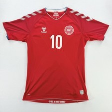 Denmark National Team Jersey Mens Medium Red Soccer Football Hummel Eriksen 10 picture