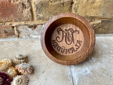 Antique 19th Century Carved Wooden Treen Butter Stamp with Farm Monogram picture