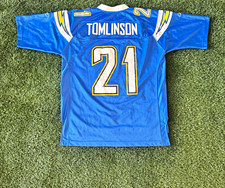 Vintage Reebok NFL San Diego Chargers LaDainian Tomlinson Powder Blue Jersey picture