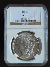 1886-P Morgan Silver Dollar NGC MS62 picture