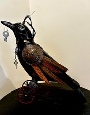 Mullanium Large Steampunk Raven with Antique Key picture
